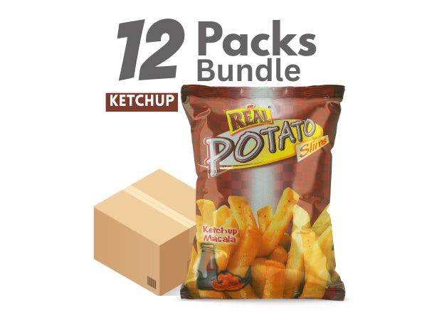 Bulk Pack – 12 Pack Real Potato Slims Ketchup Masala (Rs. 20 Each)