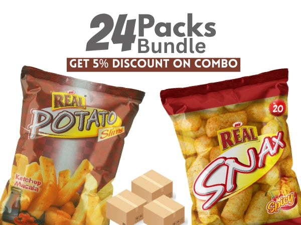 2 Flavor Combo – Corn Puffs (Spicy + Potato Masala Slims )
