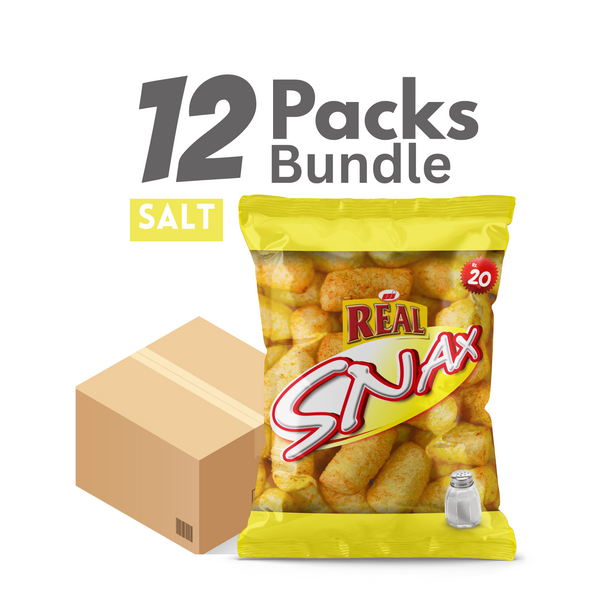 12-Pack Real Snax Salt Flavor Corn Puffs – Rs. 20 Each