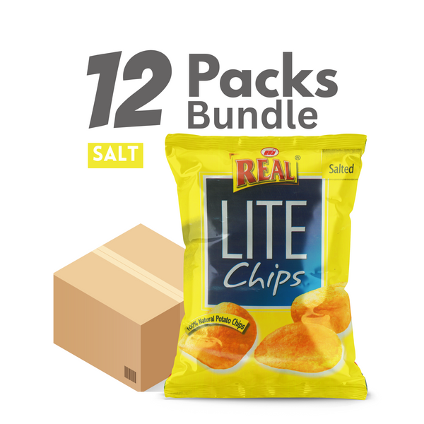 Bulk Pack – Real Lite Salt Chips – 12 Packs of Crispy Goodness!